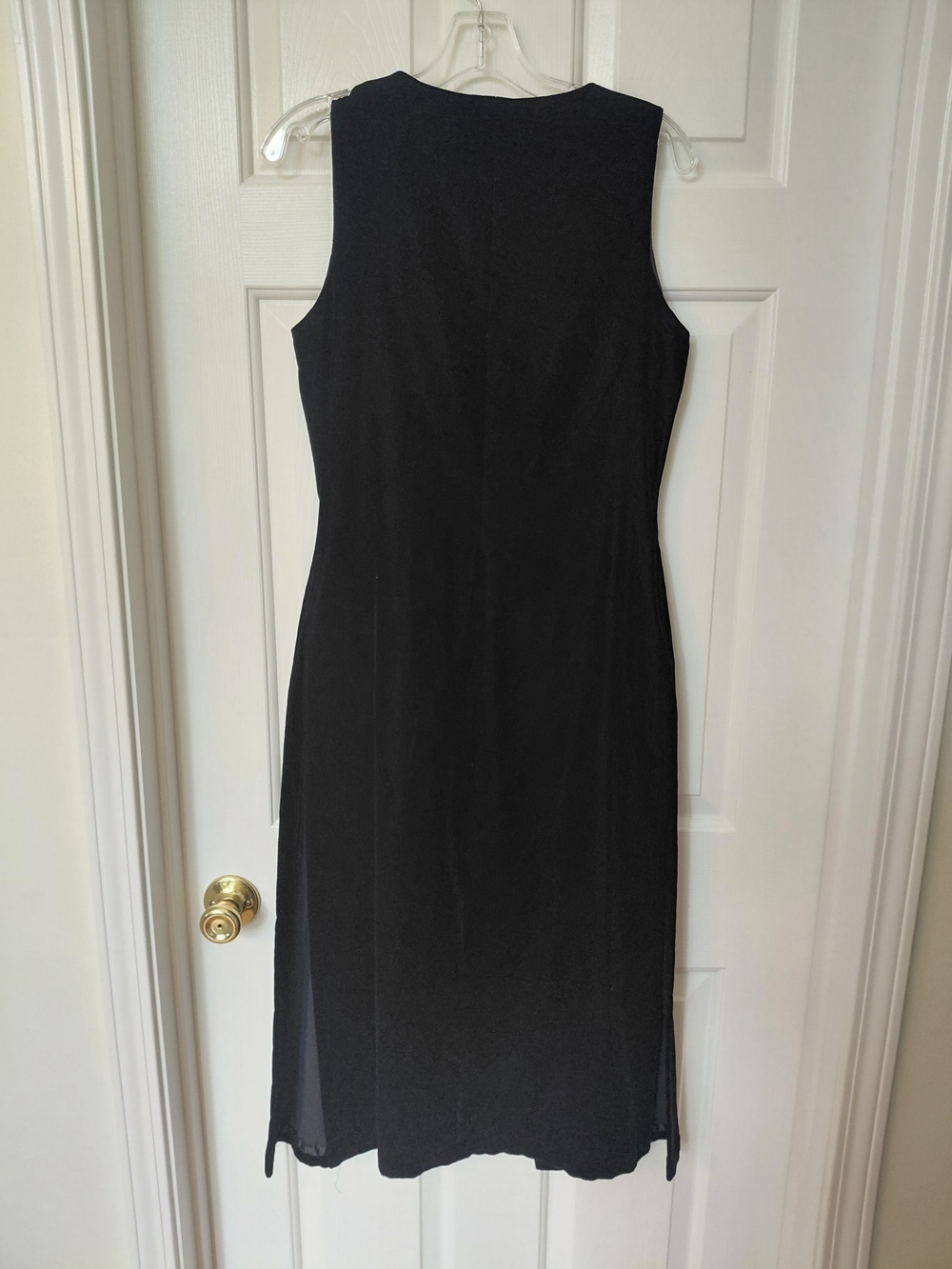 Ann Taylor Black Velvet Sleeveless Button-Front Jacket - Picture 3 of 6